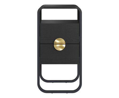 Mesa de Cabeceira Organica Luna Nero | Westwing