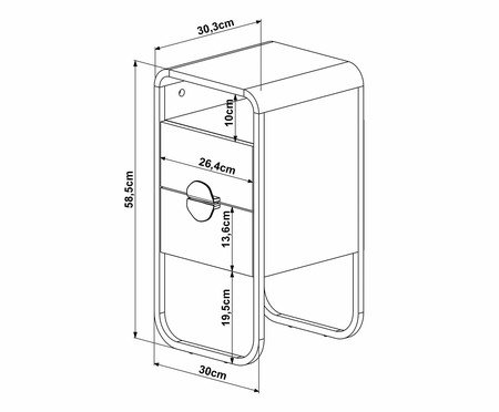 Mesa de Cabeceira Organica Luna Nero | Westwing