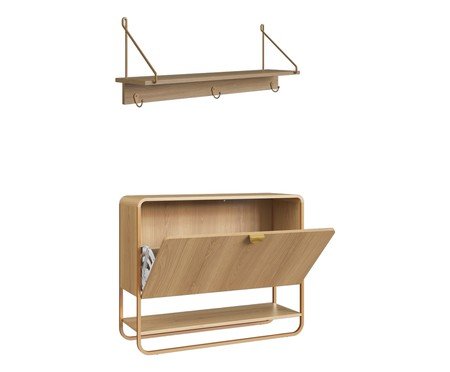 Jogo de Sapateira e Prateleira Orgânico Luna Hanover | Westwing