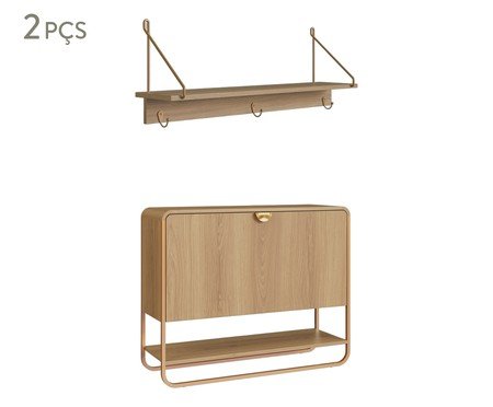 Jogo de Sapateira e Prateleira Orgânico Luna Hanover | Westwing