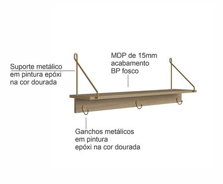 Jogo de Sapateira e Prateleira Orgânico Luna Hanover | Westwing