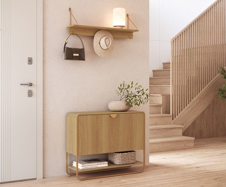 Jogo de Sapateira e Prateleira Orgânico Luna Hanover | Westwing