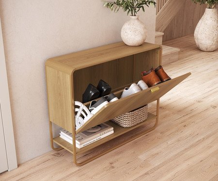 Jogo de Sapateira e Prateleira Orgânico Luna Hanover | Westwing