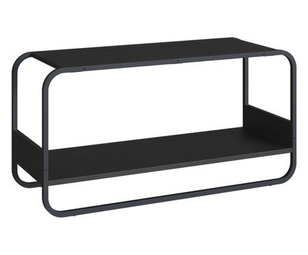 Jogo de Sapateira Banco e Prateleira Orgânico Luna Nero | Westwing