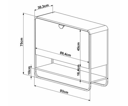 Jogo de Sapateira e Prateleira Orgânico Luna Nero | Westwing