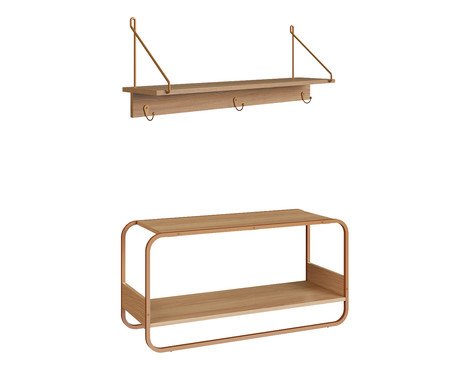 Jogo de Sapateira Banco e Prateleira Orgânico Luna Hanover | Westwing