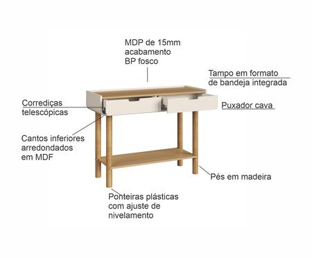 Aparador Orgânico Madeira Aura Off White | Westwing