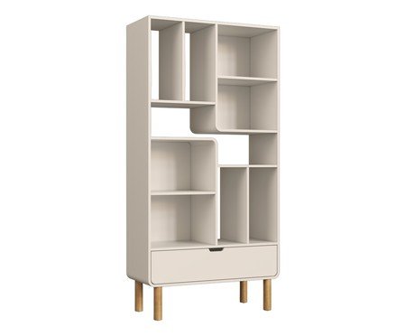 Estante Prateleiras Orgânica Madeira Aura Off White | Westwing