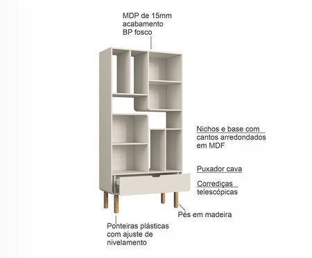 Estante Prateleiras Orgânica Madeira Aura Off White | Westwing