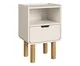 Mesa de Cabeceira Orgânica Madeira Aura Off White, Off White | WestwingNow