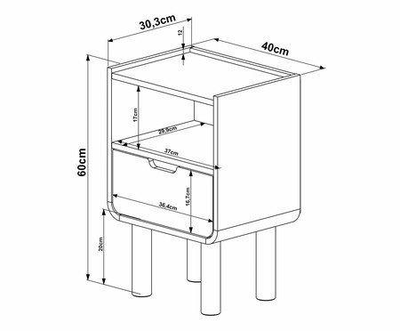 Mesa de Cabeceira Orgânica Madeira Aura Off White | Westwing