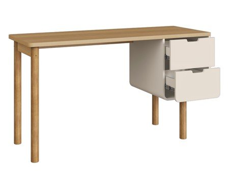 Escrivaninha Orgânica Madeira Aura Off White | Westwing