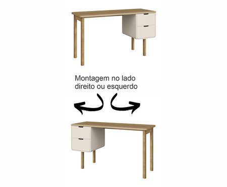 Escrivaninha Orgânica Madeira Aura Off White | Westwing