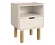 Mesa de Cabeceira Orgânica Madeira Aura Off White, Off White | WestwingNow