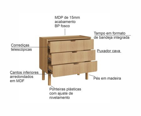 Cômoda Orgânico Madeira Aura | Westwing