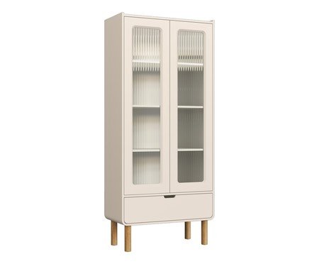 Cristaleira Orgânico Madeira Aura Off White | Westwing