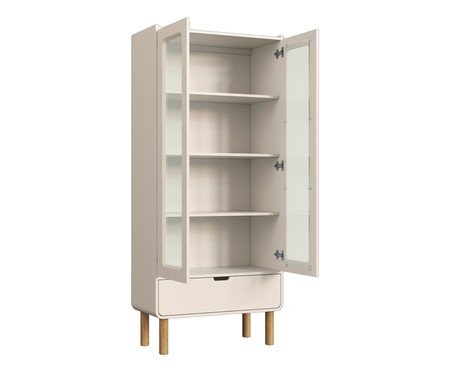 Cristaleira Orgânico Madeira Aura Off White | Westwing