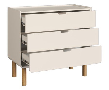 Cômoda Orgânico Madeira Aura Off White | Westwing