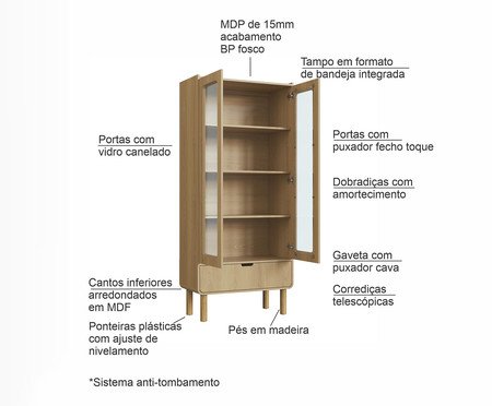Cristaleira Orgânico Madeira Aura | Westwing