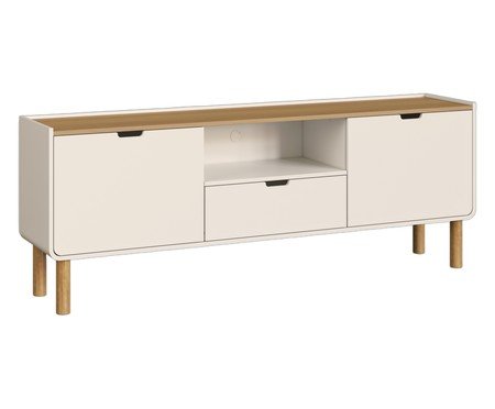 Rack Orgânico Madeira Aura Off White | Westwing