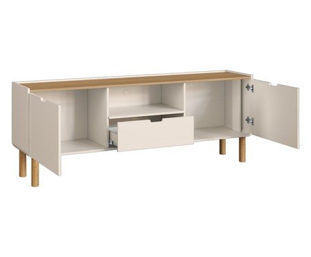 Rack Orgânico Madeira Aura Off White | Westwing