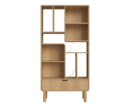 Jogo de Estante e Escrivaninha Orgânica Madeira Aura | Westwing