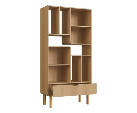 Jogo de Estante e Escrivaninha Orgânica Madeira Aura | Westwing