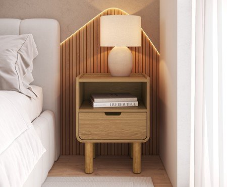 Mesa de Cabeceira Orgânica Madeira Aura | Westwing