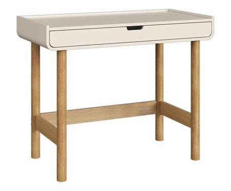 Escrivaninha Orgânica Madeira Aura Off White | Westwing