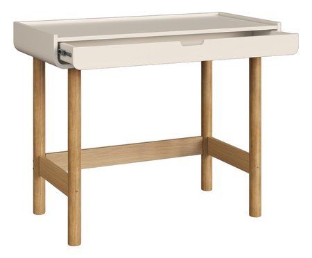 Escrivaninha Orgânica Madeira Aura Off White | Westwing