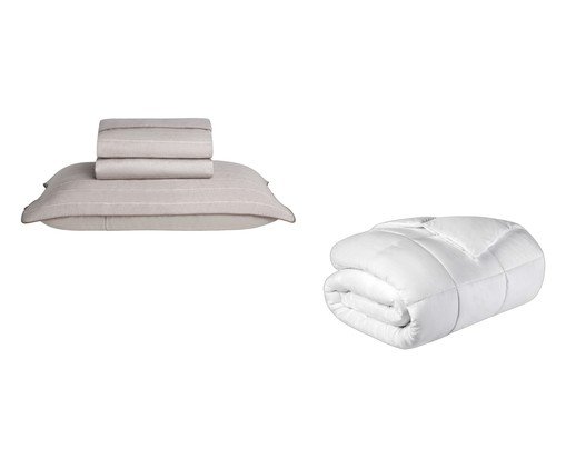 Jogo de Capa de Duvet Estampado The Garment 300 fios, beige | WestwingNow