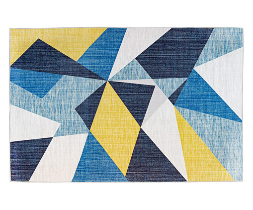 Tapete Pequeno Geo Print - Azul e Amarelo, Azul e amarelo | WestwingNow