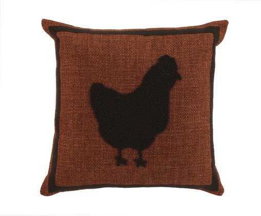 Almofada em Linho Galinha Terracota - Marina Bitu, Terracotta | WestwingNow