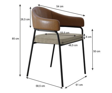 Jogo de Cadeiras de Jantar Olivia Tecido Mesclado | Westwing