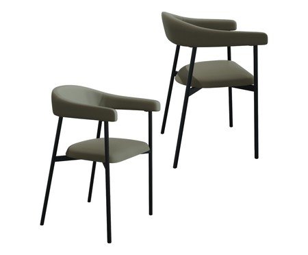 Jogo de Cadeiras de Jantar Angel Tecido Cinza | Westwing