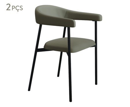 Jogo de Cadeiras de Jantar Angel Tecido Cinza | Westwing