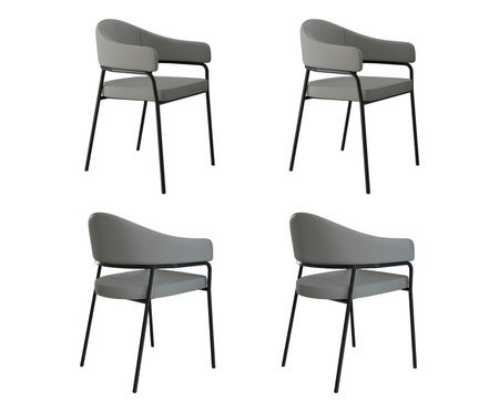 Jogo de Cadeiras de Jantar Olivia Tecido Off White | Westwing