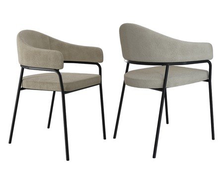 Jogo de Cadeiras de Jantar Olivia Tecido Boucle Vanilla | Westwing