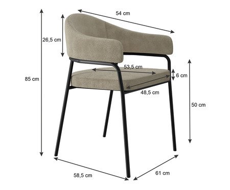 Jogo de Cadeiras de Jantar Olivia Tecido Boucle Vanilla | Westwing