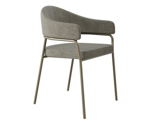 Cadeira de Jantar Olivia Tecido Lautrec Champanhe, Off White | WestwingNow