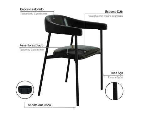 Cadeira de Jantar Angel Tecido Preto | Westwing