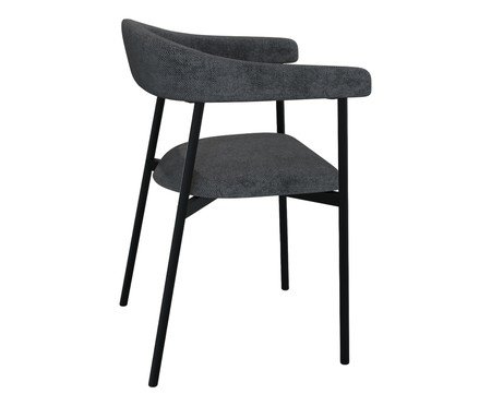 Jogo de Cadeiras de Jantar Angel Tecido Lautrec Grafite e Preto | Westwing