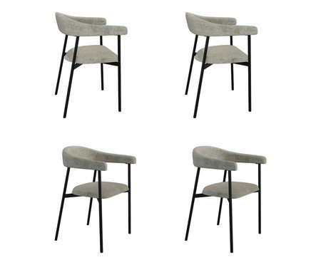 Jogo de Cadeiras de Jantar Angel Tecido Lautrec Sky Off white | Westwing