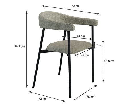 Jogo de Cadeiras de Jantar Angel Tecido Lautrec Sky Off white | Westwing