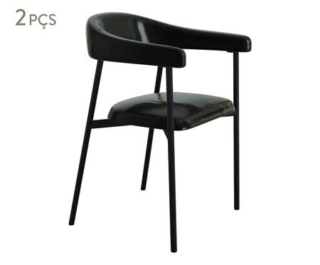 Jogo de Cadeiras de Jantar Angel Galaxy Tecido Preto | Westwing