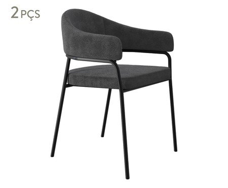 Jogo de Cadeiras de Jantar Olivia Corin Tecido Boucle Nuvem | Westwing