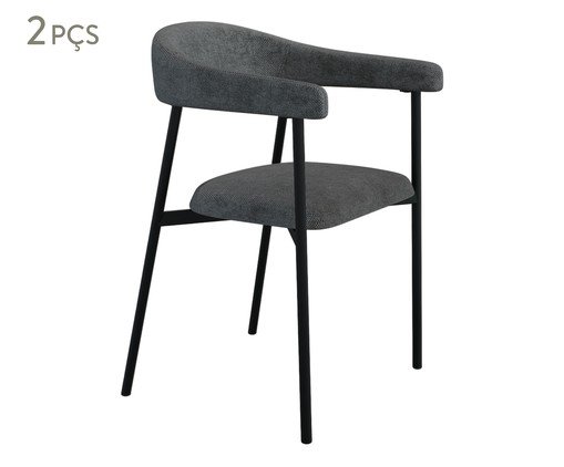 Jogo de Cadeiras de Jantar Angel Tecido Lautrec Cinza, grey | WestwingNow