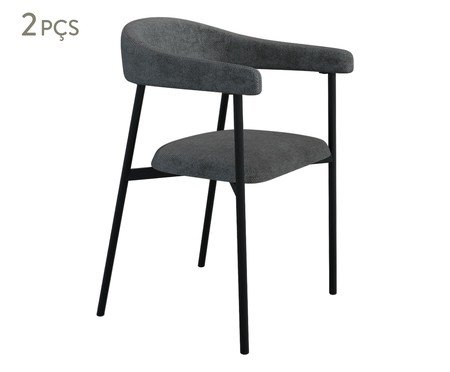 Jogo de Cadeiras de Jantar Angel Tecido Lautrec Cinza | Westwing