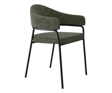 Cadeira de Jantar Olivia Tecido Boucle Verde | Westwing