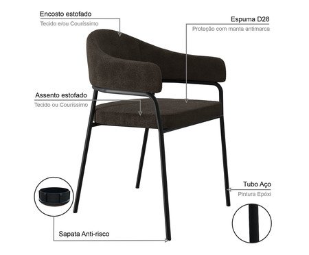 Cadeira de Jantar Olivia Tecido Boucle Marrom | Westwing